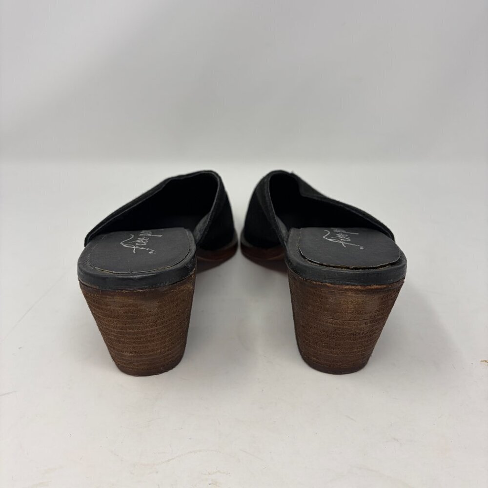 Free People Anya mules 37 black suede heeled western snip toe - Picture 4 of 7